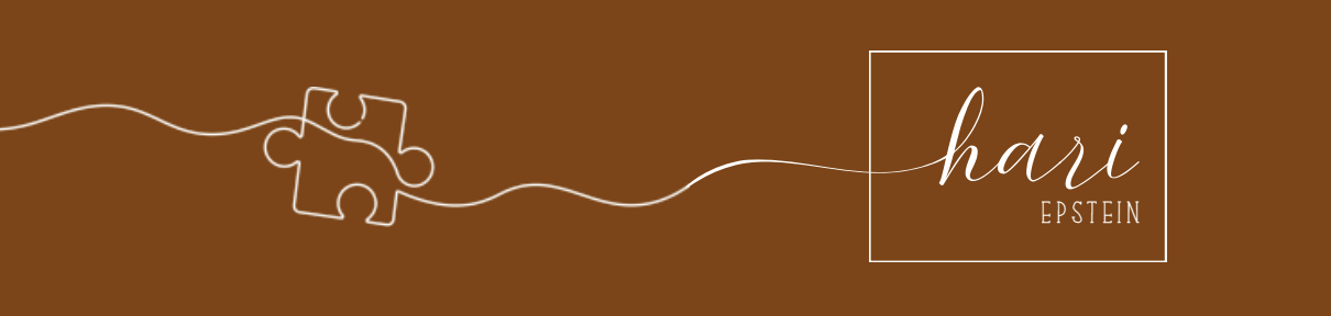 Ilustração de linha contínua com peça de quebra-cabeça ao lado do logo hari Epstein